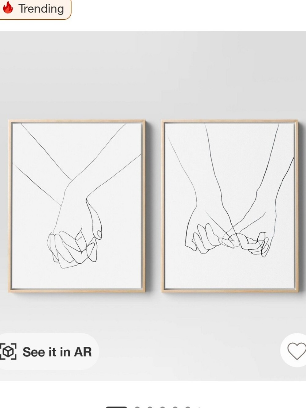 Threshold Minimalist Interlocking Hands Line Art - Black on White